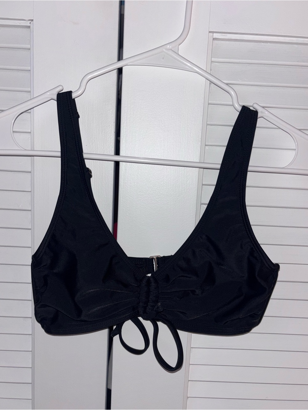Black Women's Drawstring Front bikini top